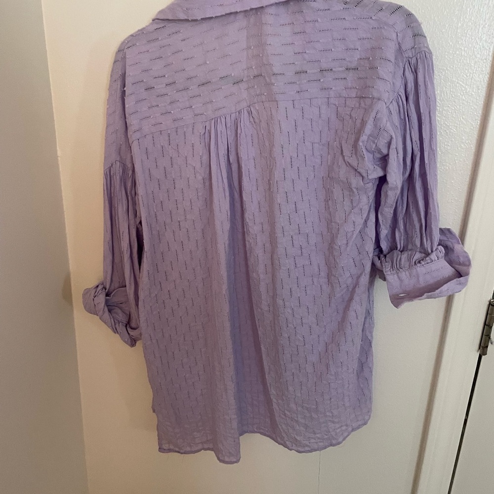 Purple Button Down And Short Matching Set - image 3